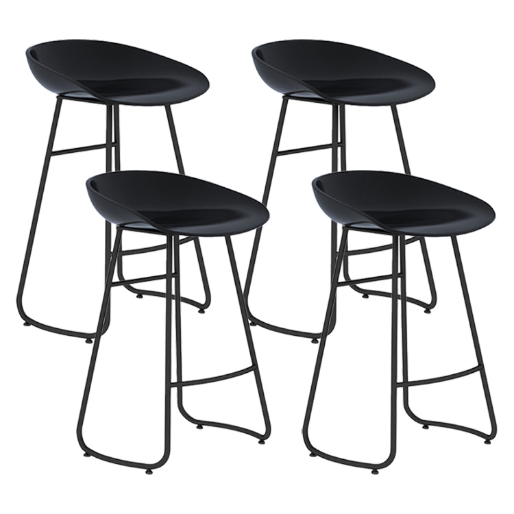 Modern Milk Tea Shop Low Back Stool Matte Finish Plastic Barstool Black Set of 4 Clearhalo 'Bar Furniture' 'Bar Stools' 'bar_stools' 'Furniture' 'furniture_bar_stools' 'Kitchen & Dining Furniture' 4976941