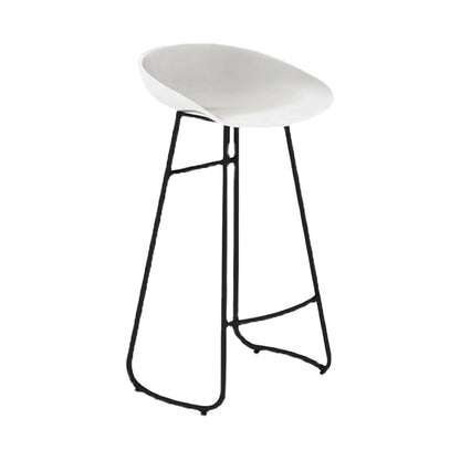 Modern Milk Tea Shop Low Back Stool Matte Finish Plastic Barstool White 1 Piece Clearhalo 'Bar Furniture' 'Bar Stools' 'bar_stools' 'Furniture' 'furniture_bar_stools' 'Kitchen & Dining Furniture' 4976943