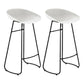 Modern Milk Tea Shop Low Back Stool Matte Finish Plastic Barstool White Set of 2 Clearhalo 'Bar Furniture' 'Bar Stools' 'bar_stools' 'Furniture' 'furniture_bar_stools' 'Kitchen & Dining Furniture' 4976945