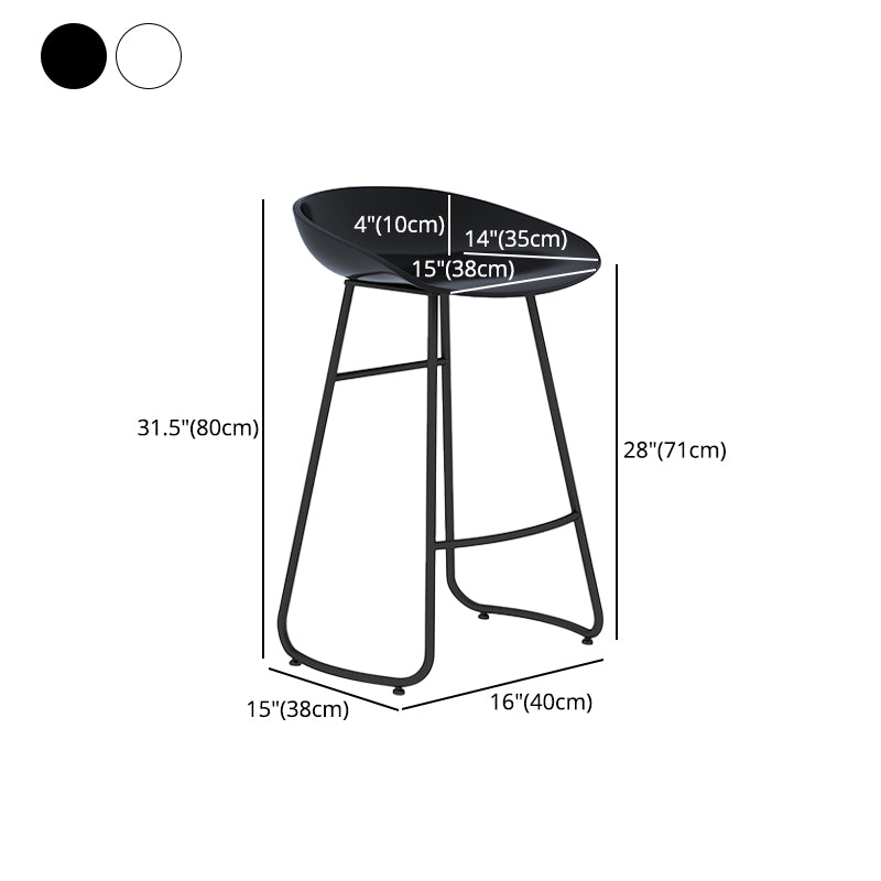 Modern Milk Tea Shop Low Back Stool Matte Finish Plastic Barstool Clearhalo 'Bar Furniture' 'Bar Stools' 'bar_stools' 'Furniture' 'furniture_bar_stools' 'Kitchen & Dining Furniture' 4976955