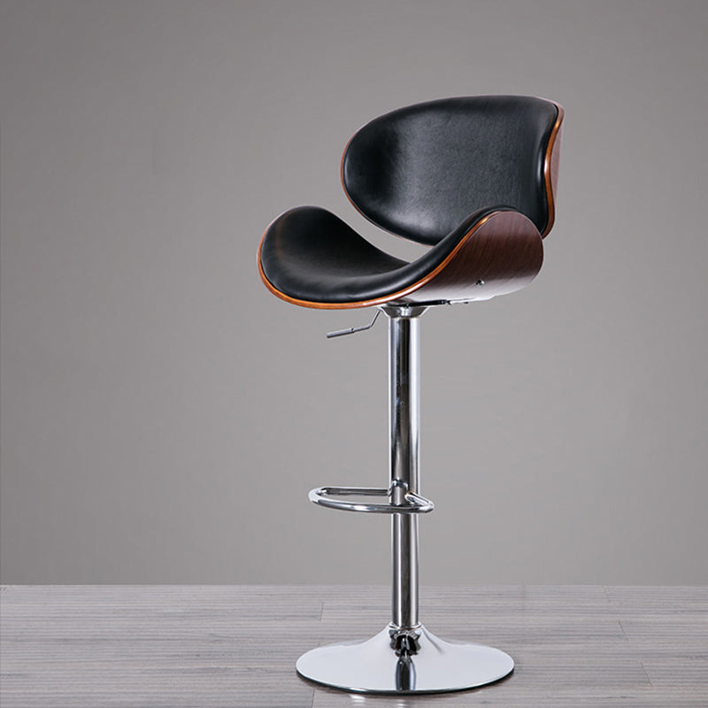 Contemporary Style Bar-stool Adjustable Leather Counter Bar Stool with Metal Legs Clearhalo 'Bar Furniture' 'Bar Stools' 'bar_stools' 'furn' 'furn_bar_stools' 'Furniture' 'furniture_bar_stools' 'Kitchen & Dining Furniture' 4976957