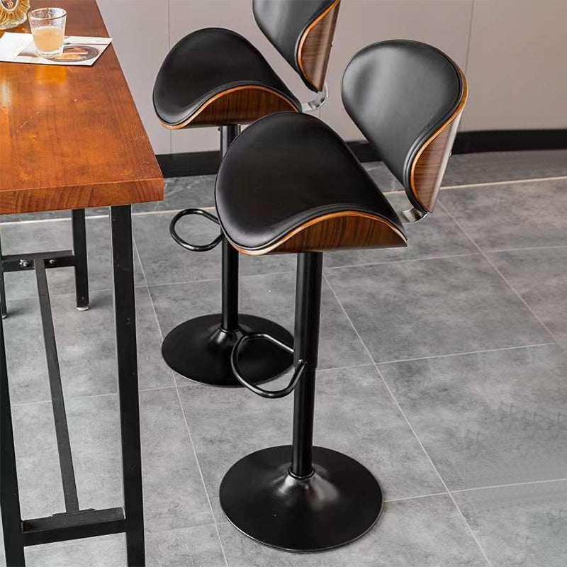 Contemporary Style Bar-stool Adjustable Leather Counter Bar Stool with Metal Legs Clearhalo 'Bar Furniture' 'Bar Stools' 'bar_stools' 'furn' 'furn_bar_stools' 'Furniture' 'furniture_bar_stools' 'Kitchen & Dining Furniture' 4976962