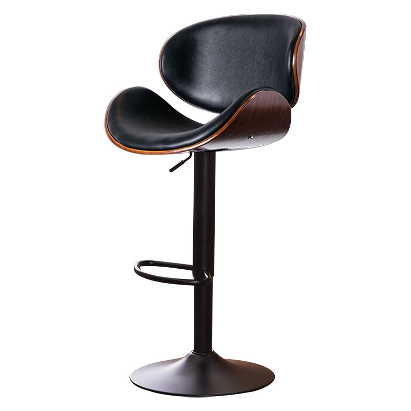 Contemporary Style Bar-stool Adjustable Leather Counter Bar Stool with Metal Legs Clearhalo 'Bar Furniture' 'Bar Stools' 'bar_stools' 'furn' 'furn_bar_stools' 'Furniture' 'furniture_bar_stools' 'Kitchen & Dining Furniture' 4976966
