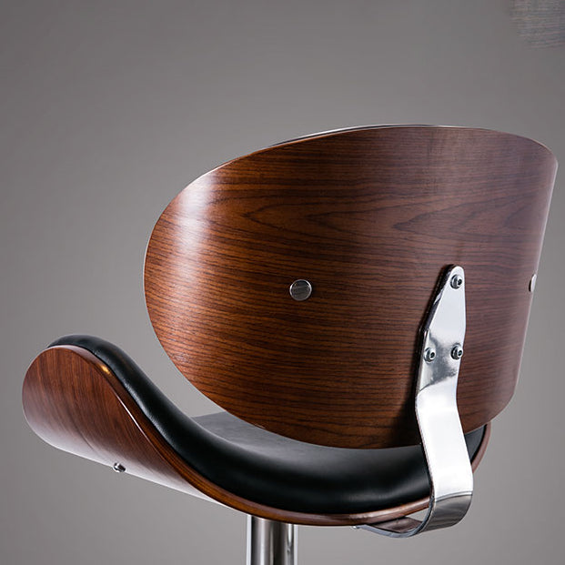 Contemporary Style Bar-stool Adjustable Leather Counter Bar Stool with Metal Legs Clearhalo 'Bar Furniture' 'Bar Stools' 'bar_stools' 'furn' 'furn_bar_stools' 'Furniture' 'furniture_bar_stools' 'Kitchen & Dining Furniture' 4976968
