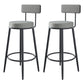 Modern Armless Backrest Counter Stool Iron Kitchen Bar Stool with Pedal and Cushion Grey 2 Piece Set Clearhalo 'Bar Furniture' 'Bar Stools' 'bar_stools' 'furn' 'furn_bar_stools' 'Furniture' 'furniture_bar_stools' 'Kitchen & Dining Furniture' 4976981
