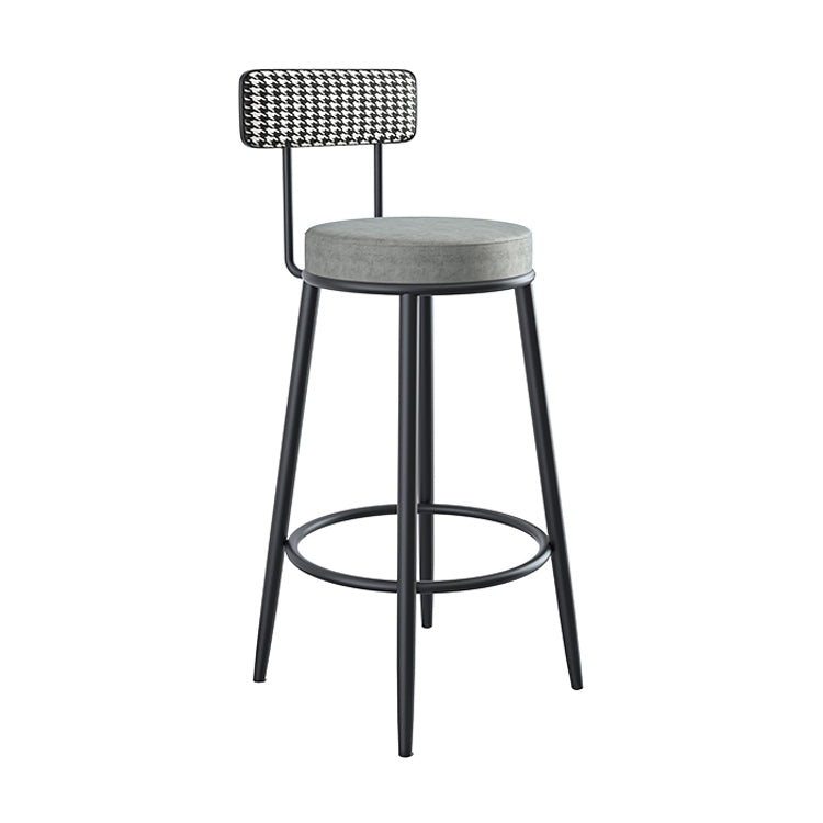 Modern Armless Backrest Counter Stool Iron Kitchen Bar Stool with Pedal and Cushion Clearhalo 'Bar Furniture' 'Bar Stools' 'bar_stools' 'furn' 'furn_bar_stools' 'Furniture' 'furniture_bar_stools' 'Kitchen & Dining Furniture' 4976982