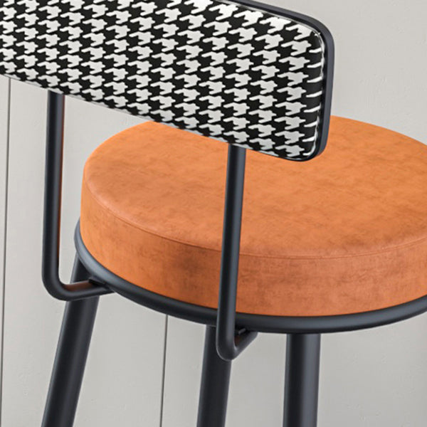 Modern Armless Backrest Counter Stool Iron Kitchen Bar Stool with Pedal and Cushion Clearhalo 'Bar Furniture' 'Bar Stools' 'bar_stools' 'furn' 'furn_bar_stools' 'Furniture' 'furniture_bar_stools' 'Kitchen & Dining Furniture' 4976983