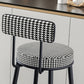 Modern Armless Backrest Counter Stool Iron Kitchen Bar Stool with Pedal and Cushion Clearhalo 'Bar Furniture' 'Bar Stools' 'bar_stools' 'furn' 'furn_bar_stools' 'Furniture' 'furniture_bar_stools' 'Kitchen & Dining Furniture' 4976985