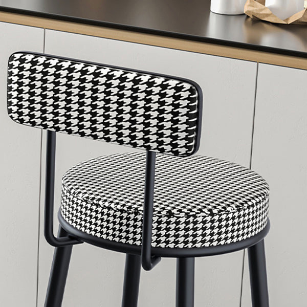 Modern Armless Backrest Counter Stool Iron Kitchen Bar Stool with Pedal and Cushion Clearhalo 'Bar Furniture' 'Bar Stools' 'bar_stools' 'furn' 'furn_bar_stools' 'Furniture' 'furniture_bar_stools' 'Kitchen & Dining Furniture' 4976985