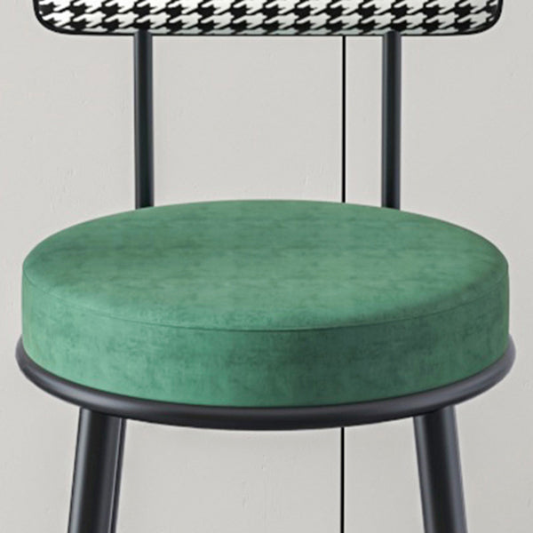 Modern Armless Backrest Counter Stool Iron Kitchen Bar Stool with Pedal and Cushion Clearhalo 'Bar Furniture' 'Bar Stools' 'bar_stools' 'furn' 'furn_bar_stools' 'Furniture' 'furniture_bar_stools' 'Kitchen & Dining Furniture' 4976988