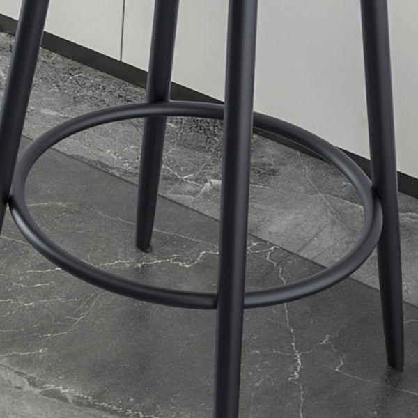 Modern Armless Backrest Counter Stool Iron Kitchen Bar Stool with Pedal and Cushion Clearhalo 'Bar Furniture' 'Bar Stools' 'bar_stools' 'furn' 'furn_bar_stools' 'Furniture' 'furniture_bar_stools' 'Kitchen & Dining Furniture' 4976989