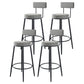 Modern Armless Backrest Counter Stool Iron Kitchen Bar Stool with Pedal and Cushion Black White 4 Piece Set Clearhalo 'Bar Furniture' 'Bar Stools' 'bar_stools' 'furn' 'furn_bar_stools' 'Furniture' 'furniture_bar_stools' 'Kitchen & Dining Furniture' 4976994