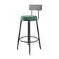 Modern Armless Backrest Counter Stool Iron Kitchen Bar Stool with Pedal and Cushion Blackish Green 1 Piece Clearhalo 'Bar Furniture' 'Bar Stools' 'bar_stools' 'furn' 'furn_bar_stools' 'Furniture' 'furniture_bar_stools' 'Kitchen & Dining Furniture' 4976995