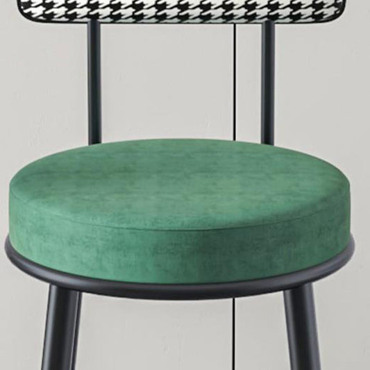 Modern Armless Backrest Counter Stool Iron Cafe Bar Stool with Pedal and Cushion Clearhalo 'Bar Furniture' 'Bar Stools' 'bar_stools' 'furn' 'furn_bar_stools' 'Furniture' 'furniture_bar_stools' 'Kitchen & Dining Furniture' 4977052