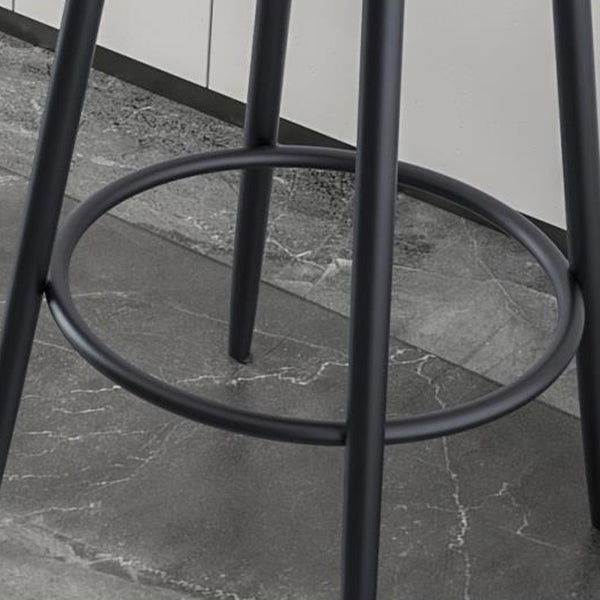 Modern Armless Backrest Counter Stool Iron Cafe Bar Stool with Pedal and Cushion Clearhalo 'Bar Furniture' 'Bar Stools' 'bar_stools' 'furn' 'furn_bar_stools' 'Furniture' 'furniture_bar_stools' 'Kitchen & Dining Furniture' 4977055