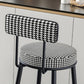 Modern Armless Backrest Counter Stool Iron Cafe Bar Stool with Pedal and Cushion Clearhalo 'Bar Furniture' 'Bar Stools' 'bar_stools' 'furn' 'furn_bar_stools' 'Furniture' 'furniture_bar_stools' 'Kitchen & Dining Furniture' 4977056
