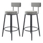 Modern Armless Backrest Counter Stool Iron Cafe Bar Stool with Pedal and Cushion Black White 2 Piece Set Clearhalo 'Bar Furniture' 'Bar Stools' 'bar_stools' 'furn' 'furn_bar_stools' 'Furniture' 'furniture_bar_stools' 'Kitchen & Dining Furniture' 4977060