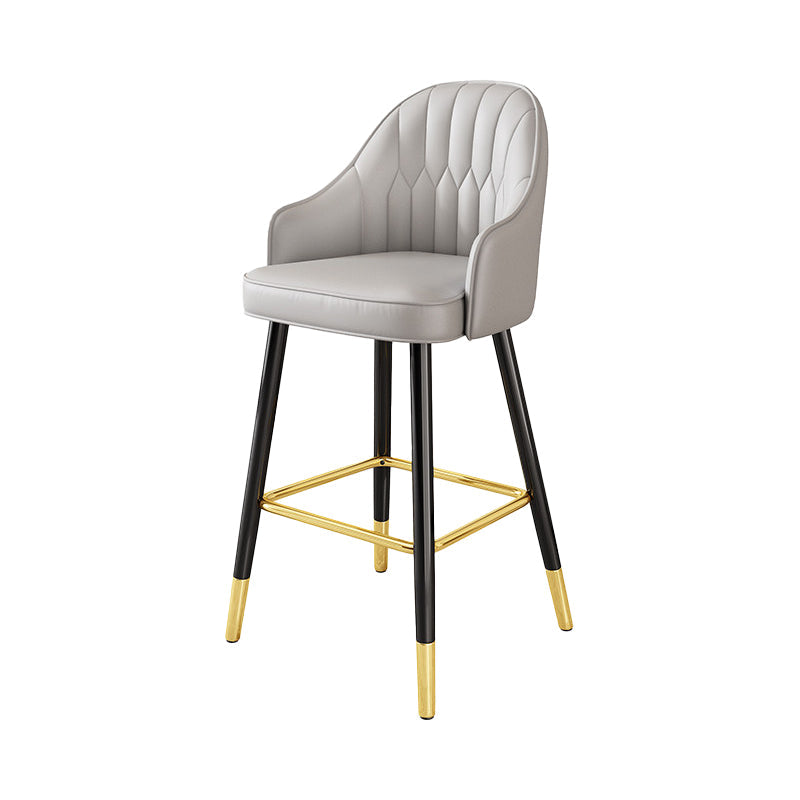 Scandinavian Home Armed Stool Matte Finish Upholstered Bar Stools Grey 1 Piece Clearhalo 'Bar Furniture' 'Bar Stools' 'bar_stools' 'furn' 'furn_bar_stools' 'Furniture' 'furniture_bar_stools' 'Kitchen & Dining Furniture' 4977072