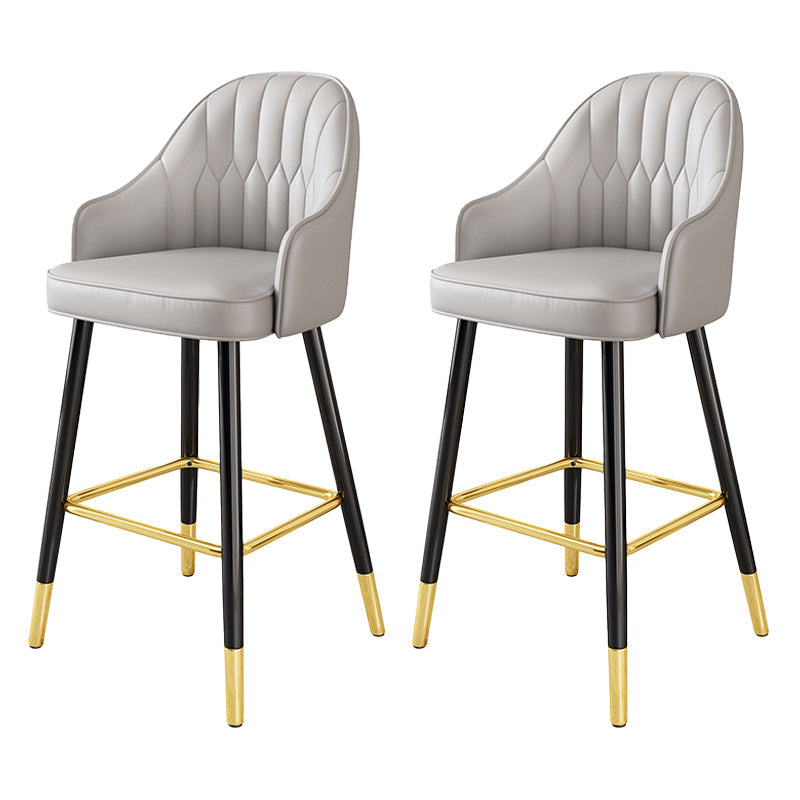 Scandinavian Home Armed Stool Matte Finish Upholstered Bar Stools Grey 2 Piece Set Clearhalo 'Bar Furniture' 'Bar Stools' 'bar_stools' 'furn' 'furn_bar_stools' 'Furniture' 'furniture_bar_stools' 'Kitchen & Dining Furniture' 4977074