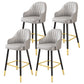 Scandinavian Home Armed Stool Matte Finish Upholstered Bar Stools Grey 4 Piece Set Clearhalo 'Bar Furniture' 'Bar Stools' 'bar_stools' 'furn' 'furn_bar_stools' 'Furniture' 'furniture_bar_stools' 'Kitchen & Dining Furniture' 4977076