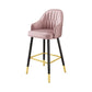 Scandinavian Home Armed Stool Matte Finish Upholstered Bar Stools Pink 1 Piece Clearhalo 'Bar Furniture' 'Bar Stools' 'bar_stools' 'furn' 'furn_bar_stools' 'Furniture' 'furniture_bar_stools' 'Kitchen & Dining Furniture' 4977077