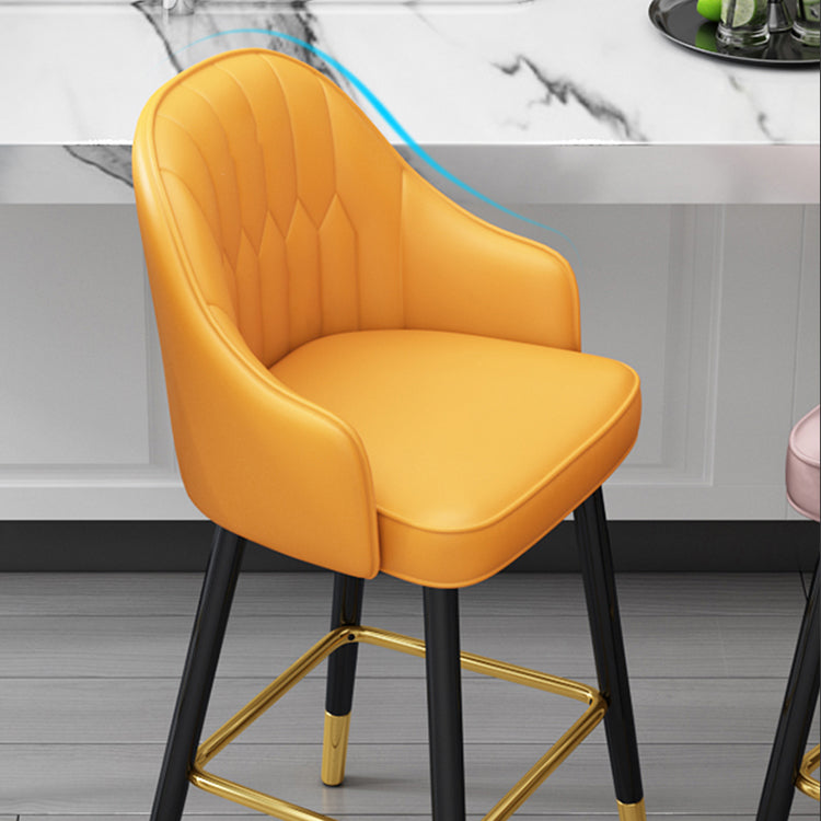 Scandinavian Home Armed Stool Matte Finish Upholstered Bar Stools Clearhalo 'Bar Furniture' 'Bar Stools' 'bar_stools' 'furn' 'furn_bar_stools' 'Furniture' 'furniture_bar_stools' 'Kitchen & Dining Furniture' 4977078