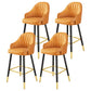 Scandinavian Home Armed Stool Matte Finish Upholstered Bar Stools Orange 4 Piece Set Clearhalo 'Bar Furniture' 'Bar Stools' 'bar_stools' 'furn' 'furn_bar_stools' 'Furniture' 'furniture_bar_stools' 'Kitchen & Dining Furniture' 4977087
