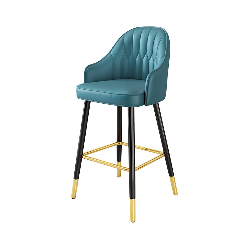 Scandinavian Home Armed Stool Matte Finish Upholstered Bar Stools Blue 1 Piece Clearhalo 'Bar Furniture' 'Bar Stools' 'bar_stools' 'furn' 'furn_bar_stools' 'Furniture' 'furniture_bar_stools' 'Kitchen & Dining Furniture' 4977090