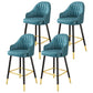 Scandinavian Home Armed Stool Matte Finish Upholstered Bar Stools Blue 4 Piece Set Clearhalo 'Bar Furniture' 'Bar Stools' 'bar_stools' 'furn' 'furn_bar_stools' 'Furniture' 'furniture_bar_stools' 'Kitchen & Dining Furniture' 4977093