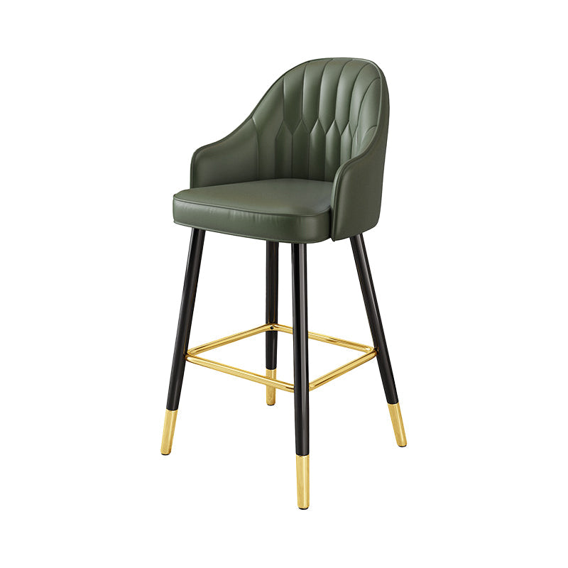 Scandinavian Home Armed Stool Matte Finish Upholstered Bar Stools Green 1 Piece Clearhalo 'Bar Furniture' 'Bar Stools' 'bar_stools' 'furn' 'furn_bar_stools' 'Furniture' 'furniture_bar_stools' 'Kitchen & Dining Furniture' 4977094