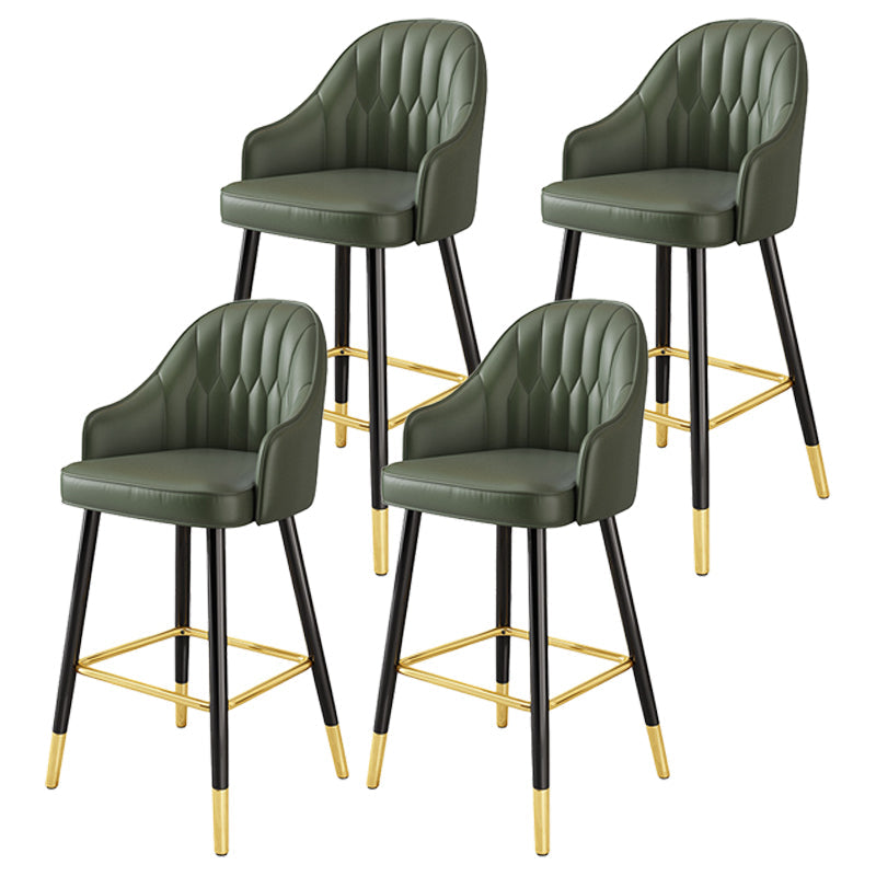 Scandinavian Home Armed Stool Matte Finish Upholstered Bar Stools Green 4 Piece Set Clearhalo 'Bar Furniture' 'Bar Stools' 'bar_stools' 'furn' 'furn_bar_stools' 'Furniture' 'furniture_bar_stools' 'Kitchen & Dining Furniture' 4977096