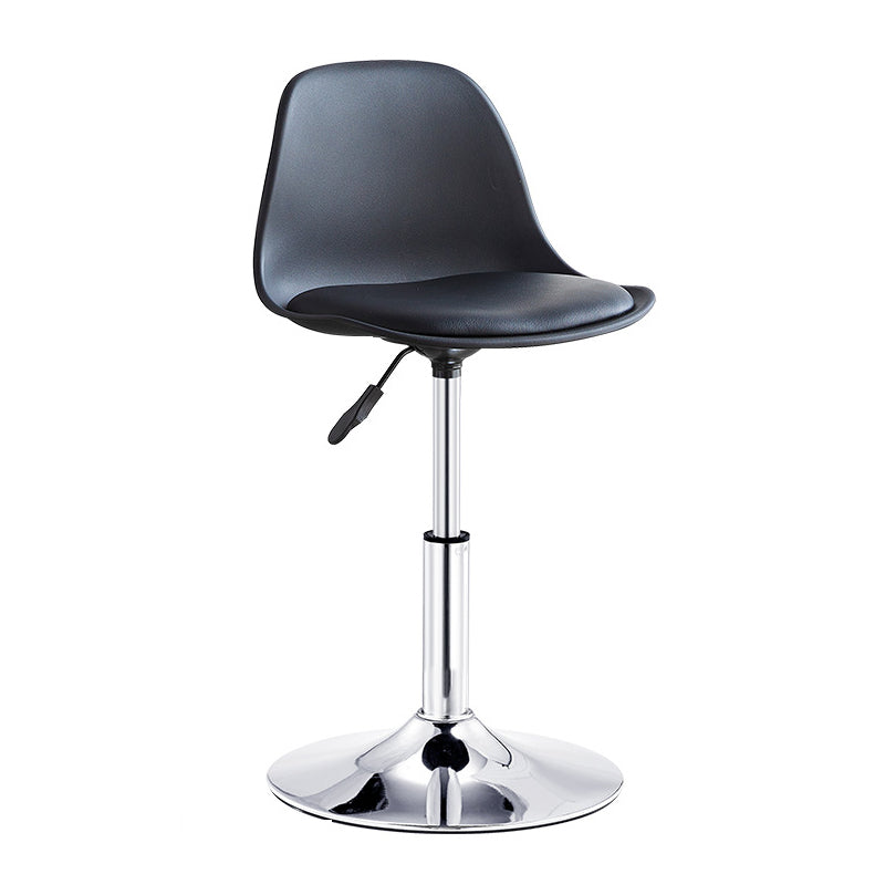 Contemporary Bar-stool Liftable Counter Bar Stool with Metal Legs Black 1 Piece Short Stool(14"H) Clearhalo 'Bar Furniture' 'Bar Stools' 'bar_stools' 'Furniture' 'furniture_bar_stools' 'Kitchen & Dining Furniture' 4977104