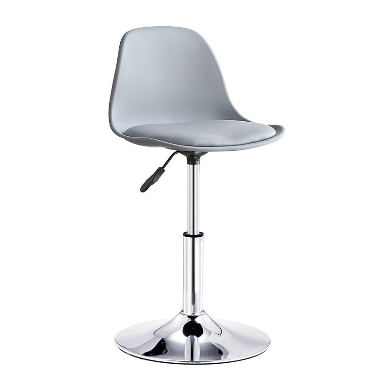 Contemporary Bar-stool Liftable Counter Bar Stool with Metal Legs Grey 1 Piece Short Stool(14"H) Clearhalo 'Bar Furniture' 'Bar Stools' 'bar_stools' 'Furniture' 'furniture_bar_stools' 'Kitchen & Dining Furniture' 4977107