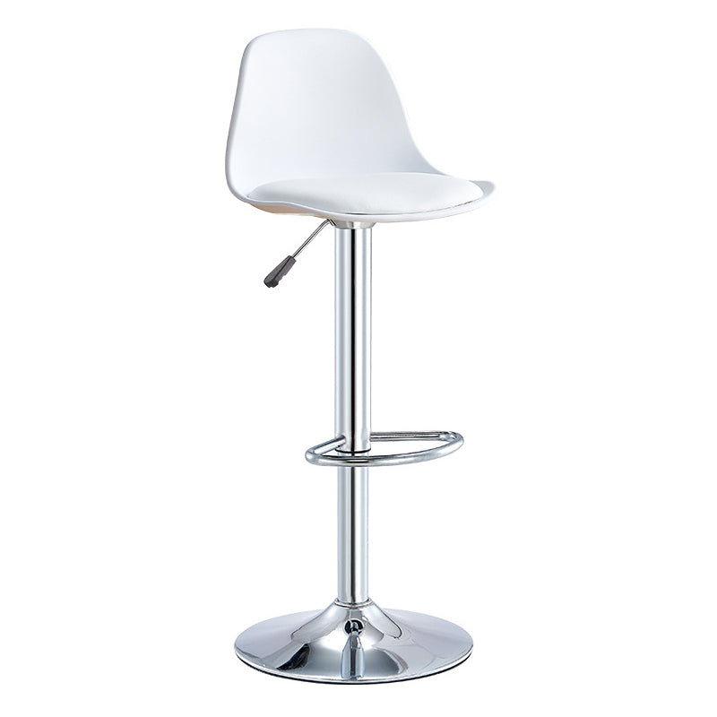 Contemporary Bar-stool Liftable Counter Bar Stool with Metal Legs White 1 Piece Counter Stool (23.5"H) Clearhalo 'Bar Furniture' 'Bar Stools' 'bar_stools' 'Furniture' 'furniture_bar_stools' 'Kitchen & Dining Furniture' 4977113