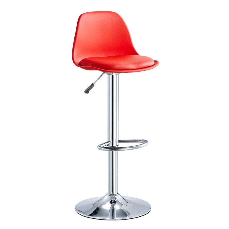 Contemporary Bar-stool Liftable Counter Bar Stool with Metal Legs Red 1 Piece Counter Stool (23.5"H) Clearhalo 'Bar Furniture' 'Bar Stools' 'bar_stools' 'Furniture' 'furniture_bar_stools' 'Kitchen & Dining Furniture' 4977118