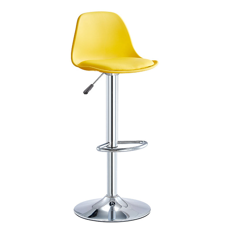 Contemporary Bar-stool Liftable Counter Bar Stool with Metal Legs Yellow 1 Piece Counter Stool (23.5"H) Clearhalo 'Bar Furniture' 'Bar Stools' 'bar_stools' 'Furniture' 'furniture_bar_stools' 'Kitchen & Dining Furniture' 4977125