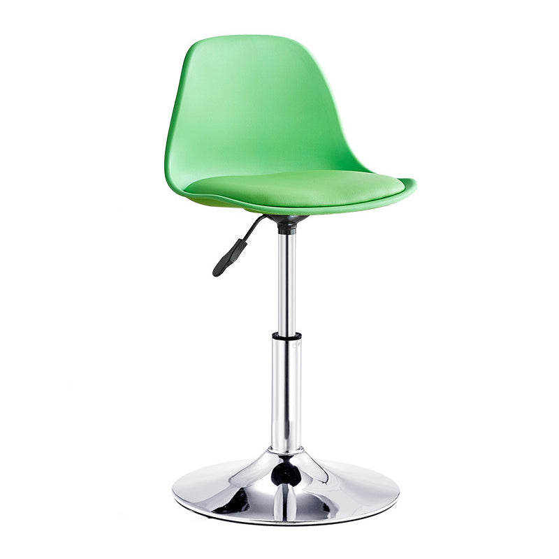 Contemporary Bar-stool Liftable Counter Bar Stool with Metal Legs Green 1 Piece Short Stool(14"H) Clearhalo 'Bar Furniture' 'Bar Stools' 'bar_stools' 'Furniture' 'furniture_bar_stools' 'Kitchen & Dining Furniture' 4977130