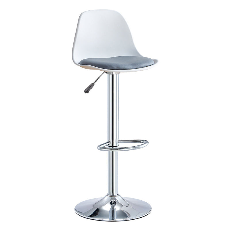 Contemporary Bar-stool Liftable Counter Bar Stool with Metal Legs Gray-White 1 Piece Counter Stool (23.5"H) Clearhalo 'Bar Furniture' 'Bar Stools' 'bar_stools' 'Furniture' 'furniture_bar_stools' 'Kitchen & Dining Furniture' 4977133