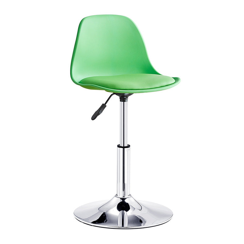 Contemporary Liftable Bar-stool Plastic Counter Bar Stool with Metal Legs Green 1 Piece Short Stool(14"H) Clearhalo 'Bar Furniture' 'Bar Stools' 'bar_stools' 'furn' 'furn_bar_stools' 'Furniture' 'furniture_bar_stools' 'Kitchen & Dining Furniture' 4977140
