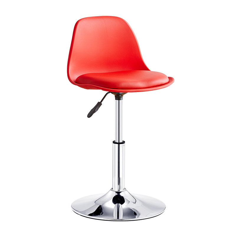 Contemporary Liftable Bar-stool Plastic Counter Bar Stool with Metal Legs Red 1 Piece Short Stool(14"H) Clearhalo 'Bar Furniture' 'Bar Stools' 'bar_stools' 'furn' 'furn_bar_stools' 'Furniture' 'furniture_bar_stools' 'Kitchen & Dining Furniture' 4977145