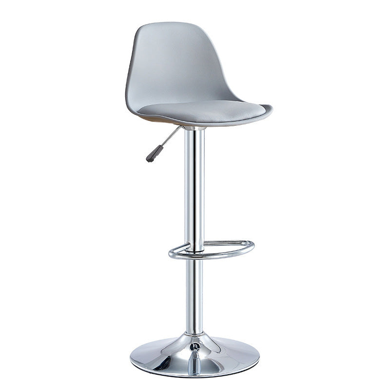 Contemporary Liftable Bar-stool Plastic Counter Bar Stool with Metal Legs Grey 1 Piece Counter Stool (23.5"H) Clearhalo 'Bar Furniture' 'Bar Stools' 'bar_stools' 'furn' 'furn_bar_stools' 'Furniture' 'furniture_bar_stools' 'Kitchen & Dining Furniture' 4977151