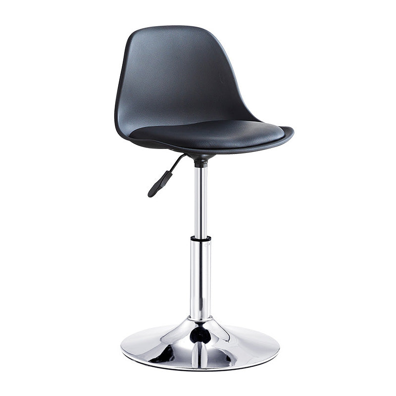 Contemporary Liftable Bar-stool Plastic Counter Bar Stool with Metal Legs Black 1 Piece Short Stool(14"H) Clearhalo 'Bar Furniture' 'Bar Stools' 'bar_stools' 'furn' 'furn_bar_stools' 'Furniture' 'furniture_bar_stools' 'Kitchen & Dining Furniture' 4977155