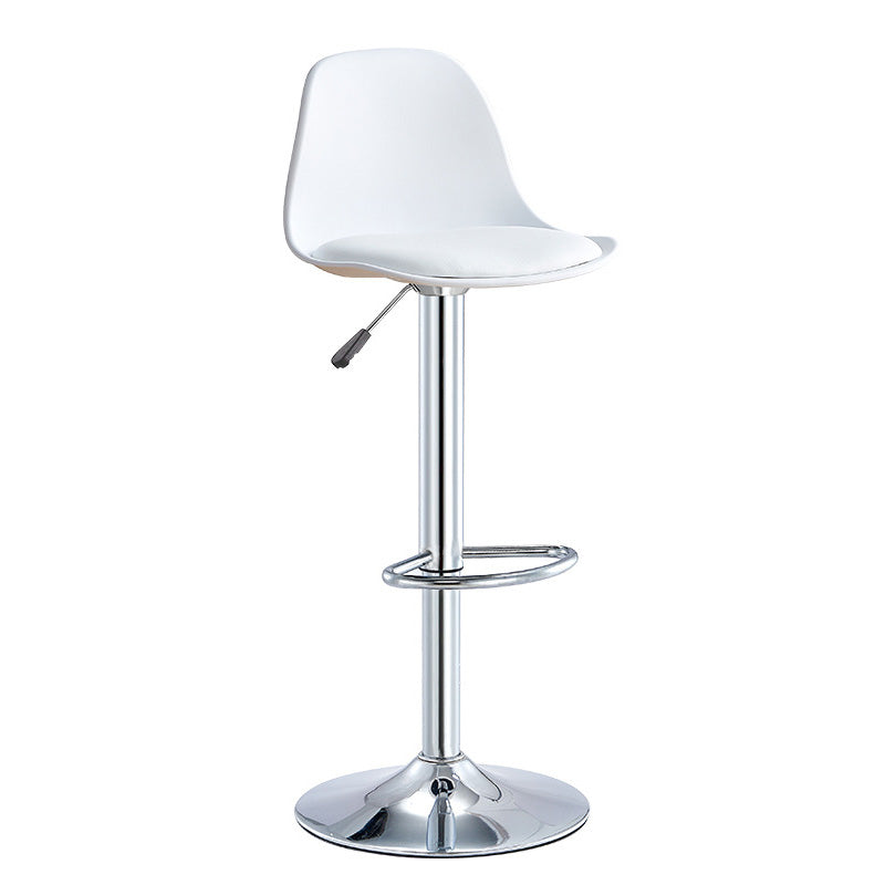 Contemporary Liftable Bar-stool Plastic Counter Bar Stool with Metal Legs White 1 Piece Counter Stool (23.5"H) Clearhalo 'Bar Furniture' 'Bar Stools' 'bar_stools' 'furn' 'furn_bar_stools' 'Furniture' 'furniture_bar_stools' 'Kitchen & Dining Furniture' 4977159