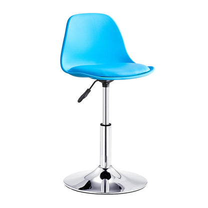 Contemporary Liftable Bar-stool Plastic Counter Bar Stool with Metal Legs Blue 1 Piece Short Stool(14"H) Clearhalo 'Bar Furniture' 'Bar Stools' 'bar_stools' 'furn' 'furn_bar_stools' 'Furniture' 'furniture_bar_stools' 'Kitchen & Dining Furniture' 4977161