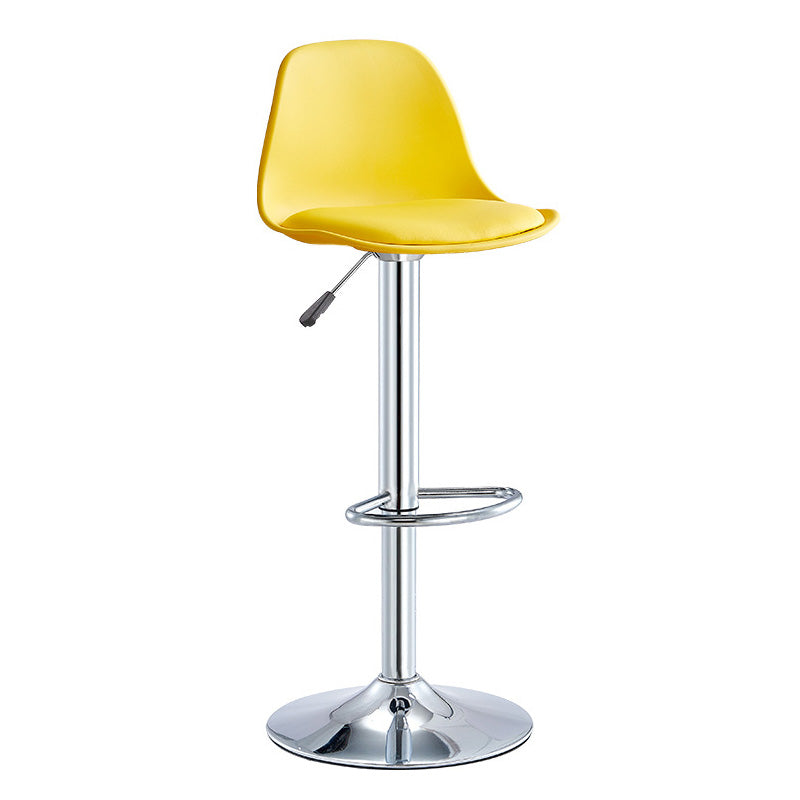 Contemporary Liftable Bar-stool Plastic Counter Bar Stool with Metal Legs Yellow 1 Piece Counter Stool (23.5"H) Clearhalo 'Bar Furniture' 'Bar Stools' 'bar_stools' 'furn' 'furn_bar_stools' 'Furniture' 'furniture_bar_stools' 'Kitchen & Dining Furniture' 4977164