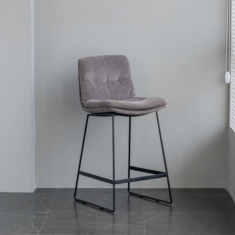 Scandinavian Armless Beauty Salon Stool Matte Finish Upholstered Bar Stools Dark Gray 1 Piece Counter Stool(26"H) Clearhalo 'Bar Furniture' 'Bar Stools' 'bar_stools' 'furn' 'furn_bar_stools' 'Furniture' 'furniture_bar_stools' 'Kitchen & Dining Furniture' 4977173