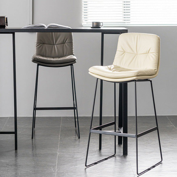 Scandinavian Armless Beauty Salon Stool Matte Finish Upholstered Bar Stools Clearhalo 'Bar Furniture' 'Bar Stools' 'bar_stools' 'furn' 'furn_bar_stools' 'Furniture' 'furniture_bar_stools' 'Kitchen & Dining Furniture' 4977176