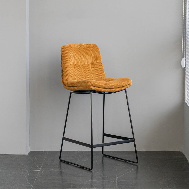 Scandinavian Armless Beauty Salon Stool Matte Finish Upholstered Bar Stools Ginger 1 Piece Counter Stool(26"H) Clearhalo 'Bar Furniture' 'Bar Stools' 'bar_stools' 'furn' 'furn_bar_stools' 'Furniture' 'furniture_bar_stools' 'Kitchen & Dining Furniture' 4977186