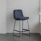 Scandinavian Armless Beauty Salon Stool Matte Finish Upholstered Bar Stools Navy Blue 1 Piece Counter Stool(26"H) Clearhalo 'Bar Furniture' 'Bar Stools' 'bar_stools' 'furn' 'furn_bar_stools' 'Furniture' 'furniture_bar_stools' 'Kitchen & Dining Furniture' 4977190
