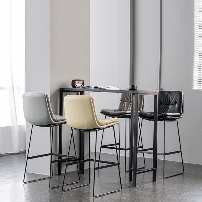 Scandinavian Armless Beauty Salon Stool Matte Finish Upholstered Bar Stools Clearhalo 'Bar Furniture' 'Bar Stools' 'bar_stools' 'furn' 'furn_bar_stools' 'Furniture' 'furniture_bar_stools' 'Kitchen & Dining Furniture' 4977191